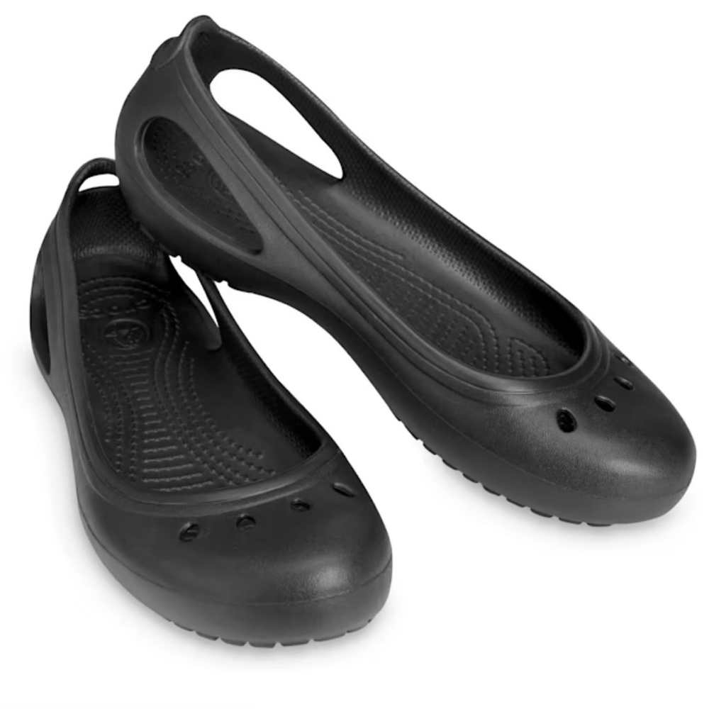 Crocs Kadee Black Slip On Flats Size 8